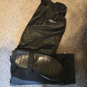 Black rubber booties